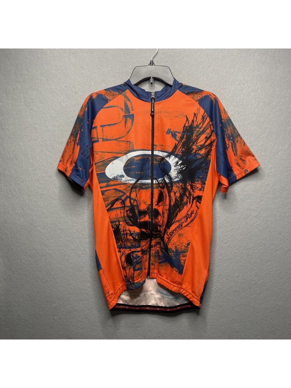 Hincapie Mens XL Orange/Blue Cycling Jersey With Abstract Graphic Design
